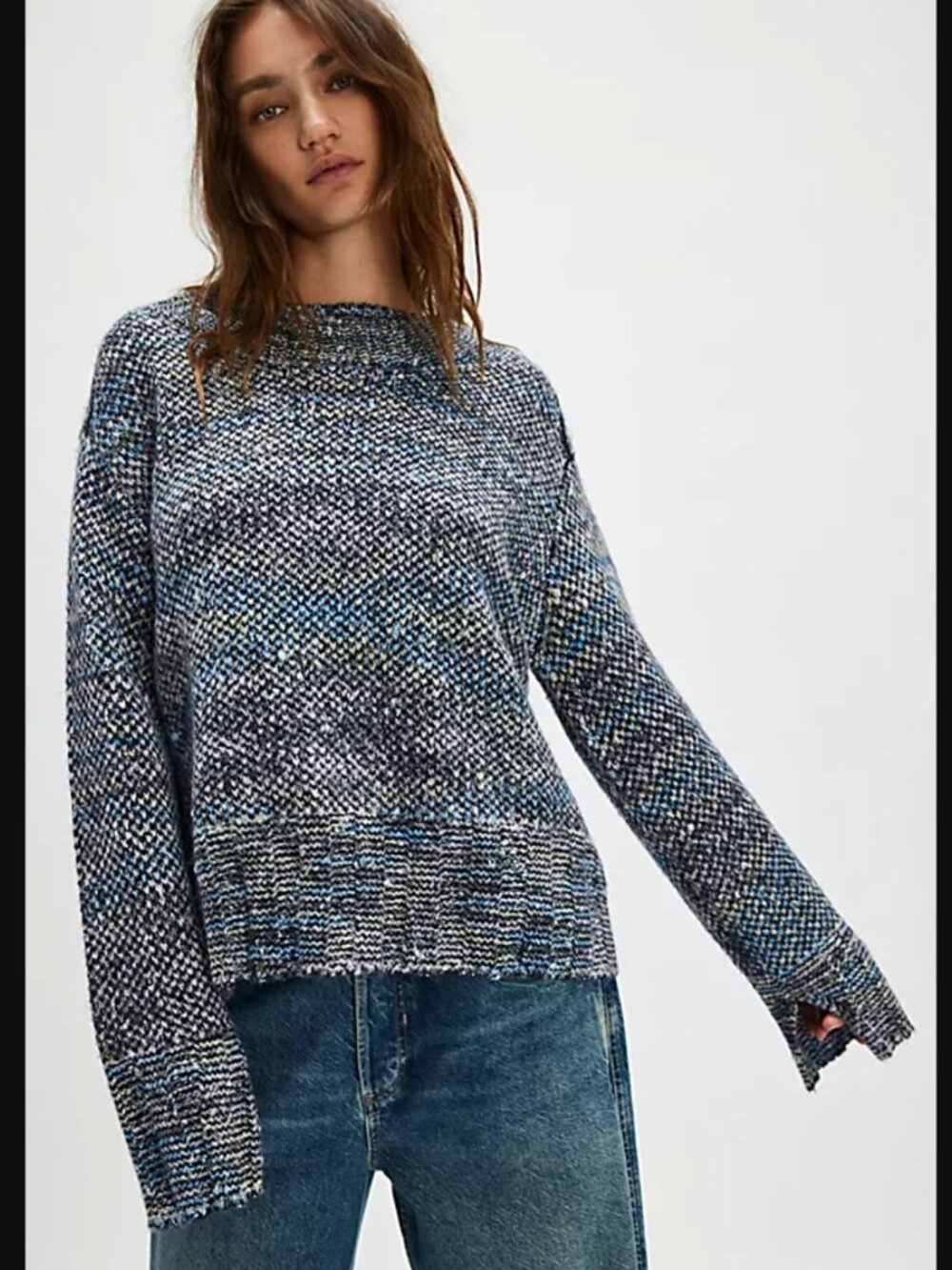FREE PEOPLE MOVEMENT Cotton Candy Pullover Sweater Lunar Eclipse Combo S Small
